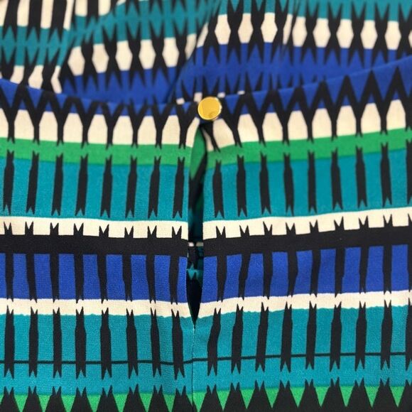 Calvin Klein Women's Blue and Green Patterned Top - Picture 4 of 8